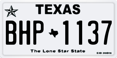 TX license plate BHP1137