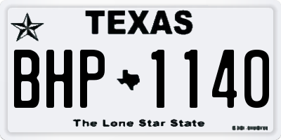 TX license plate BHP1140