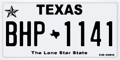 TX license plate BHP1141