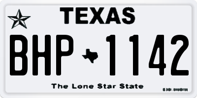 TX license plate BHP1142