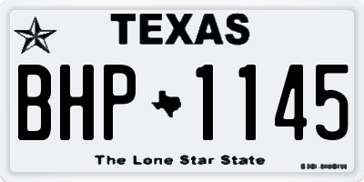 TX license plate BHP1145