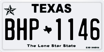 TX license plate BHP1146