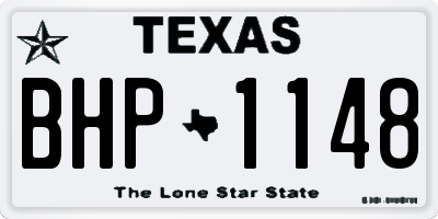 TX license plate BHP1148