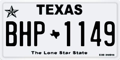 TX license plate BHP1149