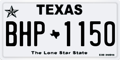 TX license plate BHP1150