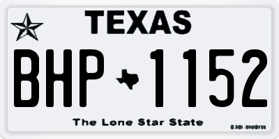 TX license plate BHP1152