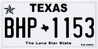 TX license plate BHP1153