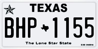 TX license plate BHP1155