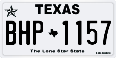 TX license plate BHP1157