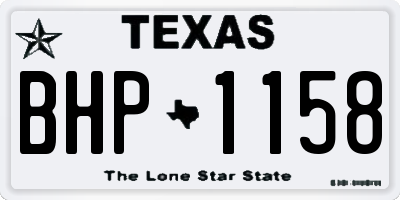 TX license plate BHP1158