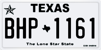 TX license plate BHP1161