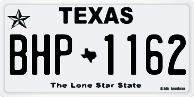 TX license plate BHP1162