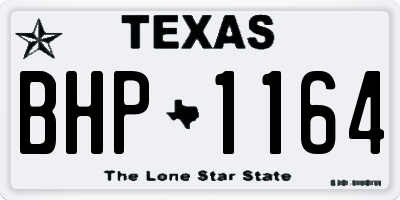 TX license plate BHP1164