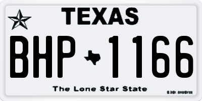 TX license plate BHP1166