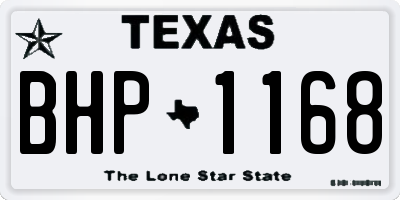 TX license plate BHP1168