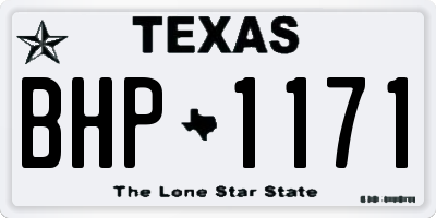 TX license plate BHP1171