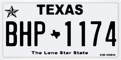 TX license plate BHP1174