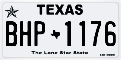 TX license plate BHP1176