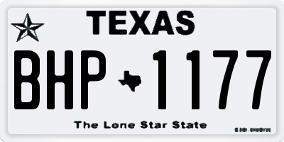 TX license plate BHP1177