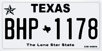 TX license plate BHP1178