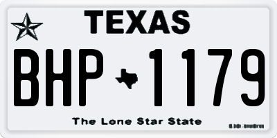 TX license plate BHP1179