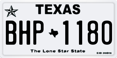 TX license plate BHP1180