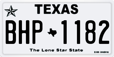 TX license plate BHP1182