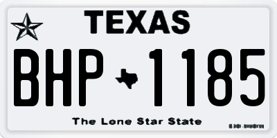 TX license plate BHP1185