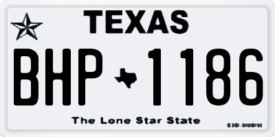 TX license plate BHP1186