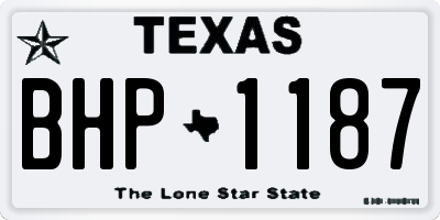 TX license plate BHP1187