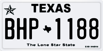 TX license plate BHP1188