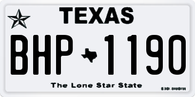 TX license plate BHP1190