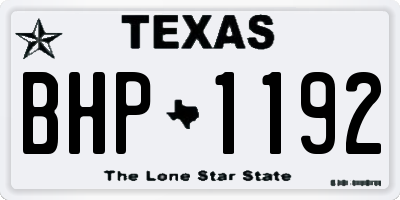 TX license plate BHP1192