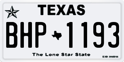 TX license plate BHP1193