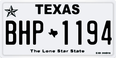 TX license plate BHP1194