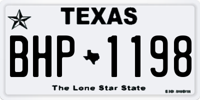 TX license plate BHP1198