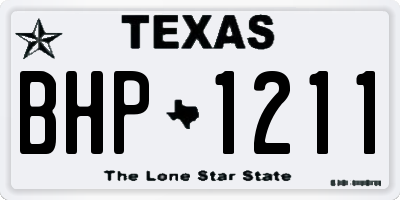 TX license plate BHP1211
