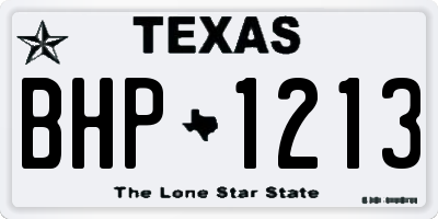TX license plate BHP1213