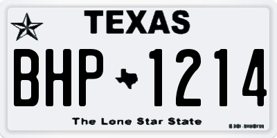 TX license plate BHP1214