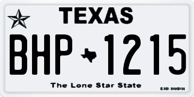 TX license plate BHP1215