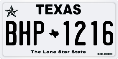 TX license plate BHP1216