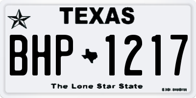 TX license plate BHP1217