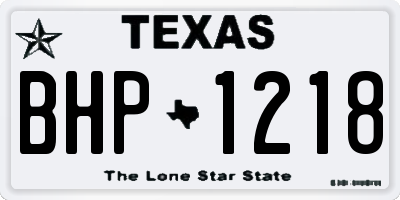 TX license plate BHP1218