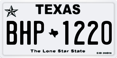 TX license plate BHP1220