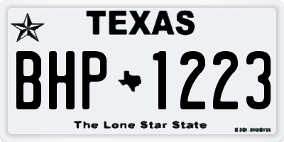 TX license plate BHP1223