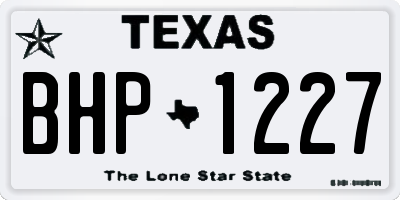 TX license plate BHP1227