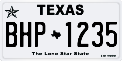 TX license plate BHP1235
