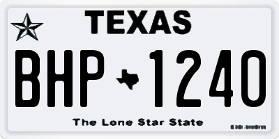 TX license plate BHP1240