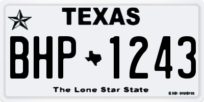 TX license plate BHP1243