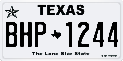 TX license plate BHP1244